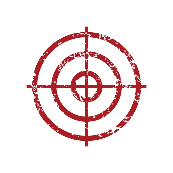 Целься в красный значок гранжа — стоковый вектор