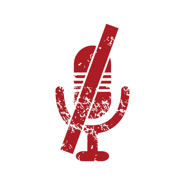 Czerwona ikona Wyciszony mikrofon — Wektor stockowy