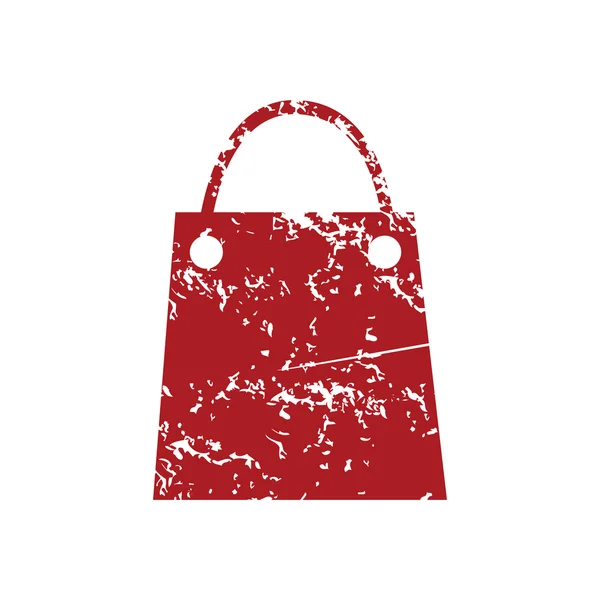 Nákupní taška červená grunge ikona — Stockový vektor