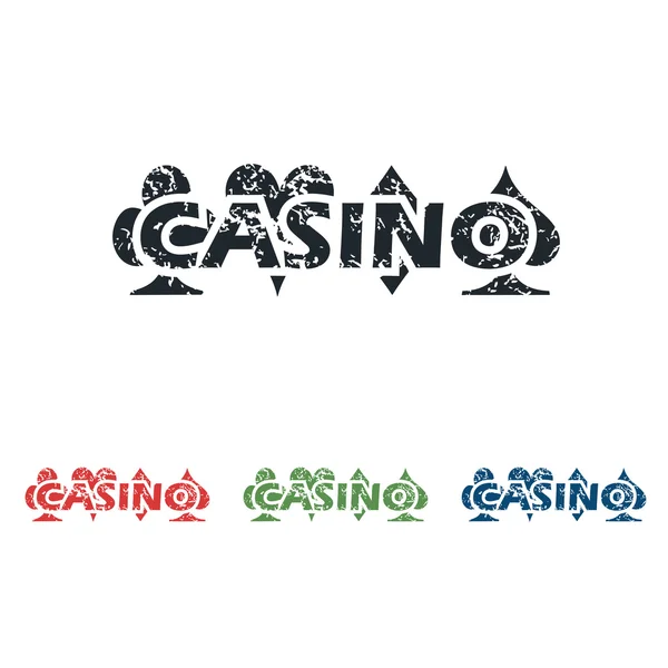 Juego de iconos de Casino Grunge — Vector de stock