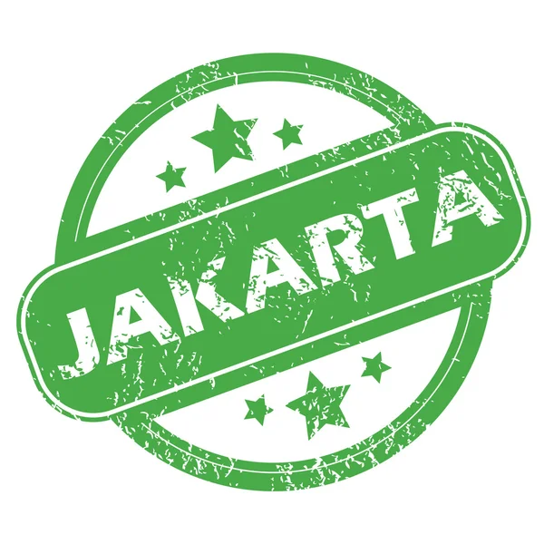Perangko hijau Jakarta - Stok Vektor