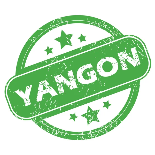 Yangon grön stämpel — Stock vektor