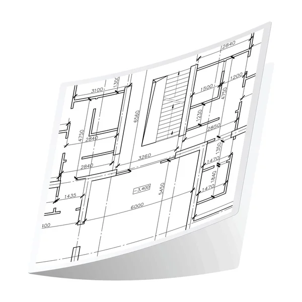 Plano de arquitetura adesivo 2 — Vetor de Stock