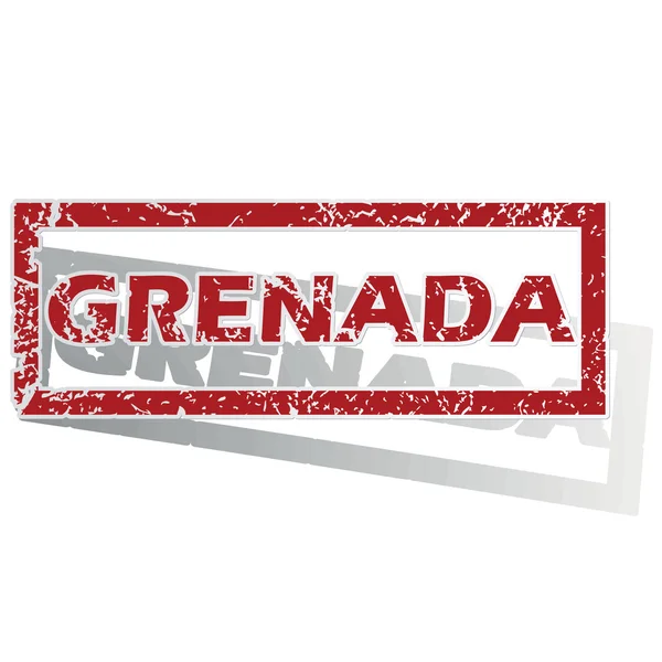 Granada delineó sello — Vector de stock