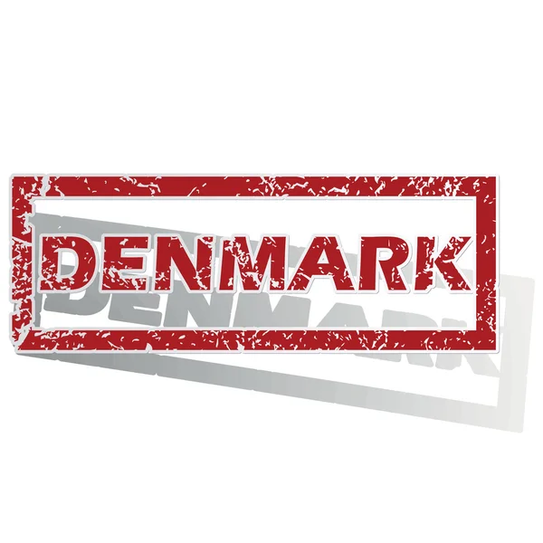 デンマークの輪郭を描かれたスタンプ — ストックベクタ