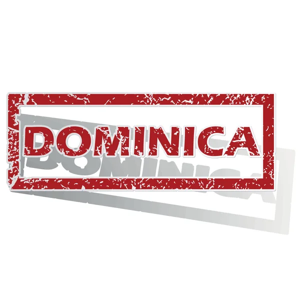 Dominica delineó sello — Vector de stock