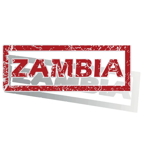 Zambia delineó sello — Vector de stock