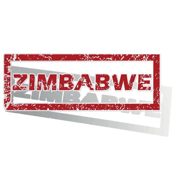 Zimbabwe delineado carimbo —  Vetores de Stock