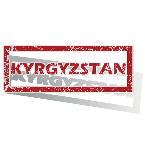 Kirghizistan Timbre contour — Image vectorielle