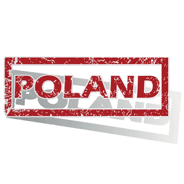 Poland outlined stamp — Stock Vector