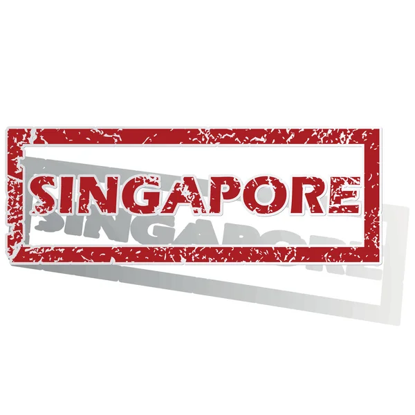 Singapura menguraikan perangko - Stok Vektor