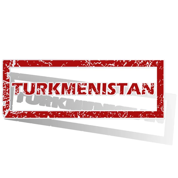 Turkmenistan outlined stamp — Stock Vector