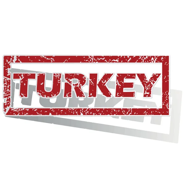Turquía delineó sello — Vector de stock