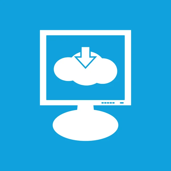 Het pictogram van de monitor van de download van het wolk — Stockvector