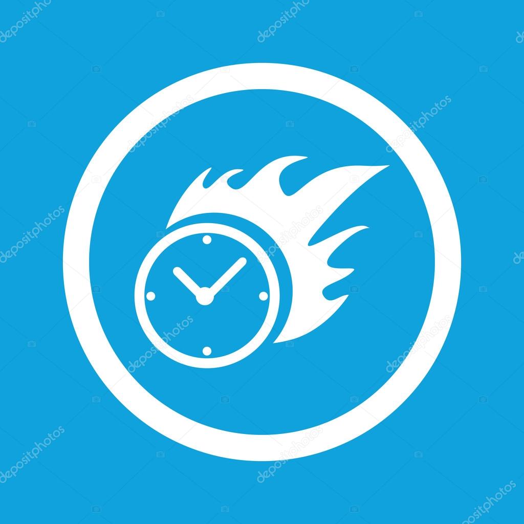 Burning clock sign icon