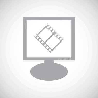 Movie grey monitor icon