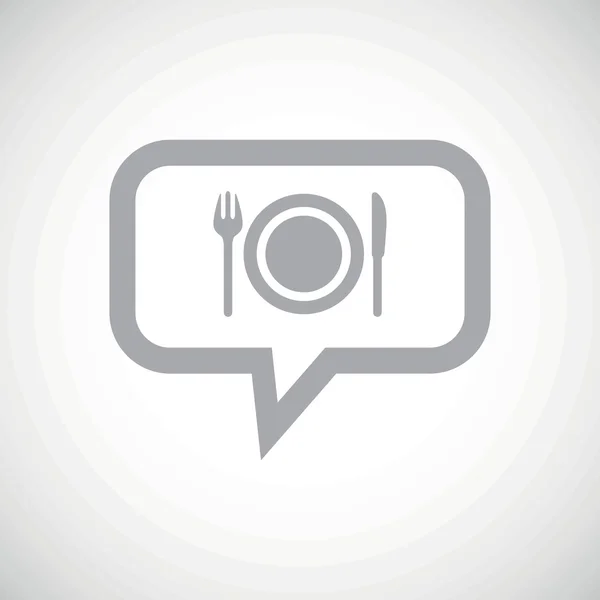 Dinner grey message icon — Stockvector