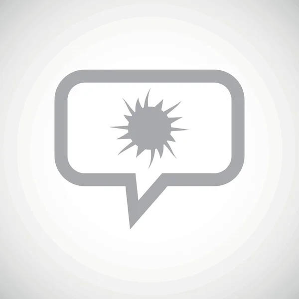 Starburst grey message icon — Stock Vector