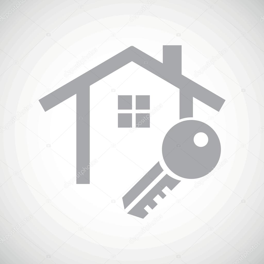 Grey house key icon
