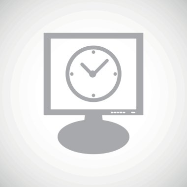 Clock grey monitor icon