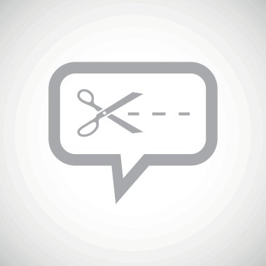 Cut grey message icon