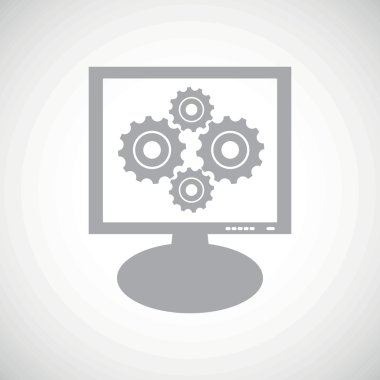 Cogs grey monitor icon