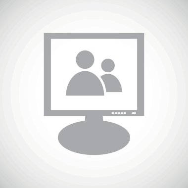 Contacts grey monitor icon