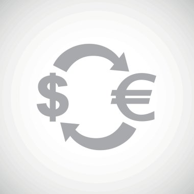 Grey dollar euro exchange icon