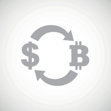 Grey dollar bitcoin exchange icon