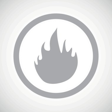 Grey fire sign icon