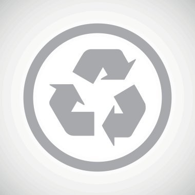 Grey recycle sign icon