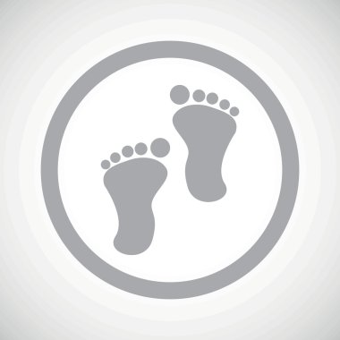 Grey footprint sign icon