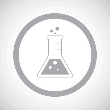 Grey conical flask sign icon
