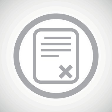 Grey declined document sign icon