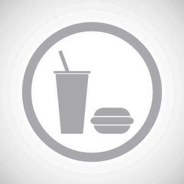 Grey fast food sign icon