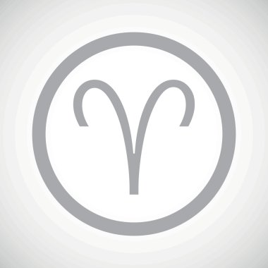 Grey aries sign icon