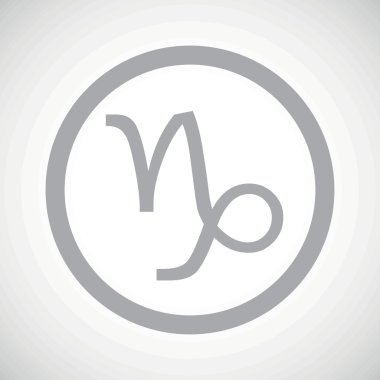 Grey capricorn sign icon