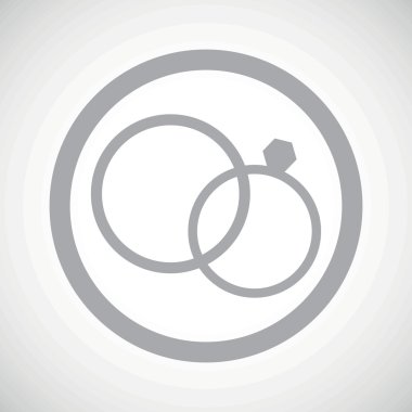 Grey wedding rings sign icon