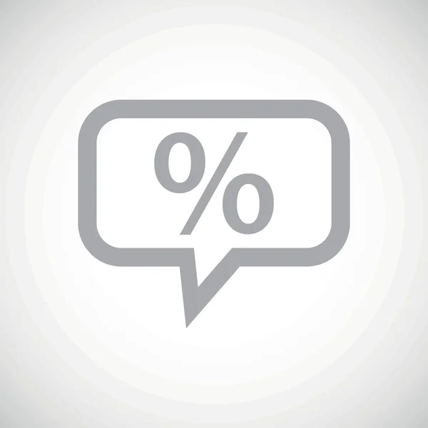 Percent grey message icon — Stock Vector