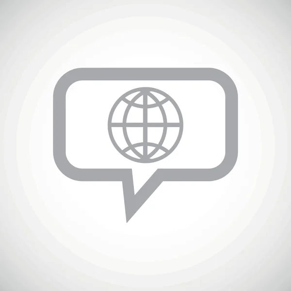 Globe grey message icon — Stockový vektor