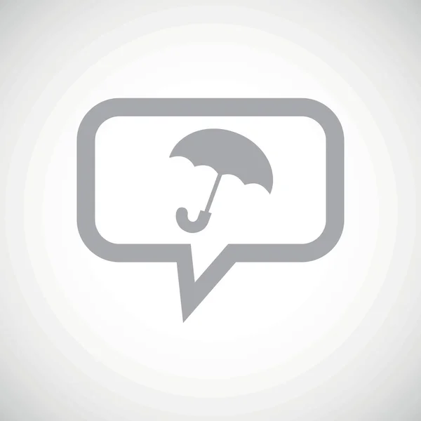 Umbrella grey message icon — Stock Vector