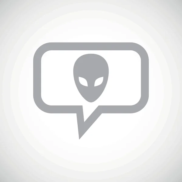 Alien grey message icon — Stock Vector