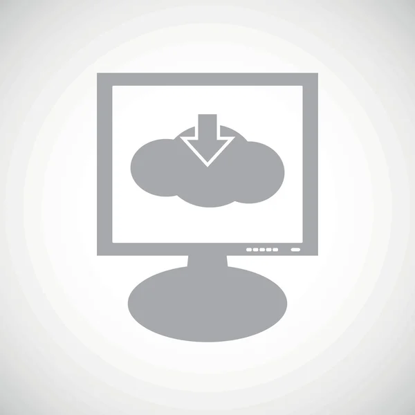 Nube descargar icono monitor gris — Archivo Imágenes Vectoriales