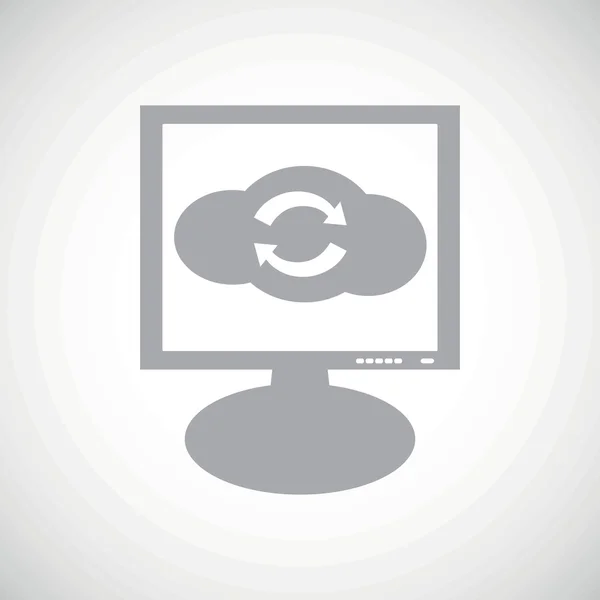 Cloud exchange grey monitor icon — Stock Vector