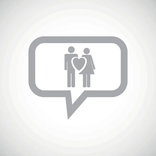 Love couple grey message icon — ストックベクタ