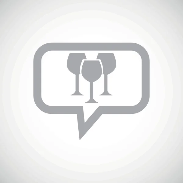 Wine glass grey message icon — Stock Vector