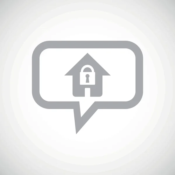 Locked house grey message icon — Stockvector