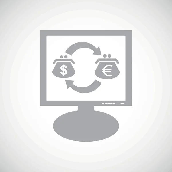 Dollar-euro exchange grey monitor icon — Διανυσματικό Αρχείο