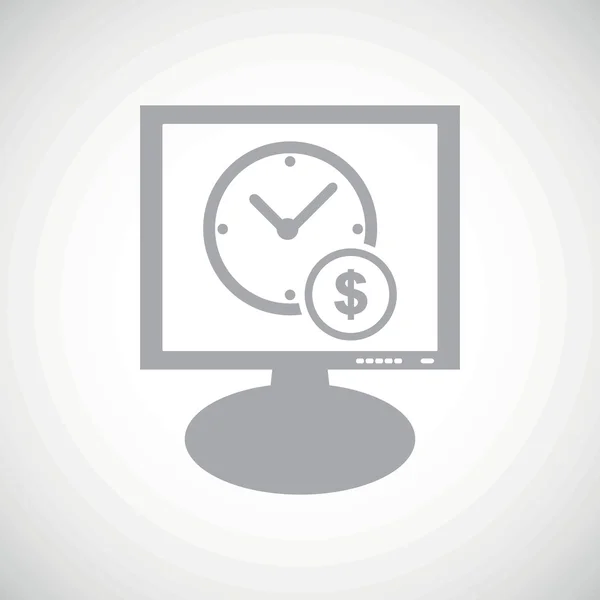 Time money grey monitor icon — Διανυσματικό Αρχείο