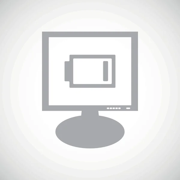 Discharged battery grey monitor icon — ストックベクタ